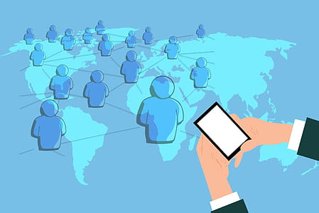 Illustration of digital marketing on social media from mobile device thumbnail