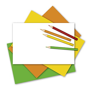 assorted-color printer papers and coloring pens thumbnail