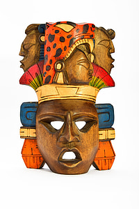 multicolored tribal wooden mask decor thumbnail