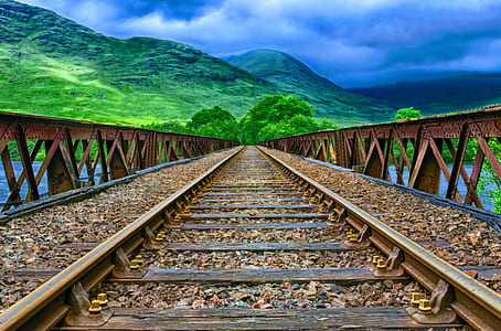 landscape, mountains, nature, clouds thumbnail