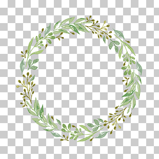Wedding invitation Wreath Paper Watercolor painting , Hand-painted garlands, green leaves illustration PNG clipart