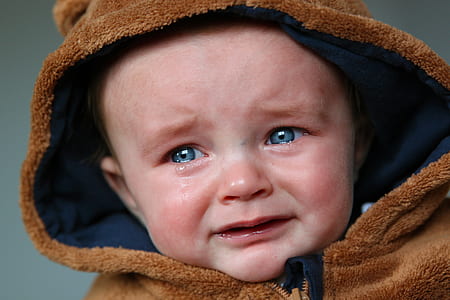 baby wearing brown suede zip-up hoodie thumbnail