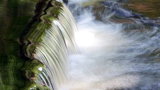 Casade upstream of Factory Falls in high Summer at George W. Childs Recreation Site in Dingmans Ferry, Delaware Township, PA. thumbnail
