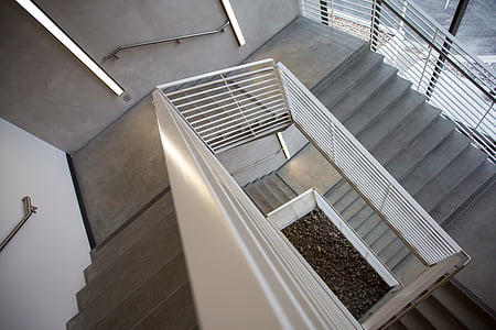 gray and white stair inside the building thumbnail