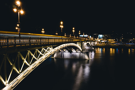 bridge with lights during night thumbnail