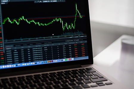 Black Laptop Computer Showing Stock Graph thumbnail