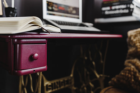 Pink desk in the home office thumbnail