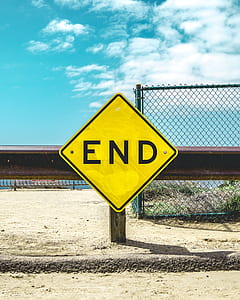 End signage on side of road thumbnail