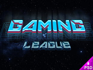 Gaming League Text Style psd file