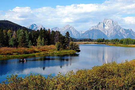 rocky mountain across lake under clear blue sky thumbnail