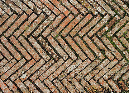 brown bricks forming chevron pattern close-up photography thumbnail