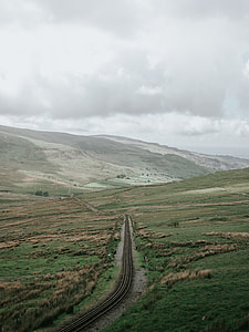 aerial photography of road surrounded by grass during daytime thumbnail