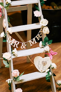white roses on ladder home decoration thumbnail