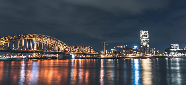 skyline photography of city with bridge thumbnail