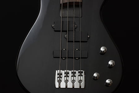 black 4-string bass guitar thumbnail