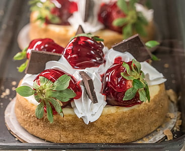 strawberry and chocolate pie with whip cream on top thumbnail