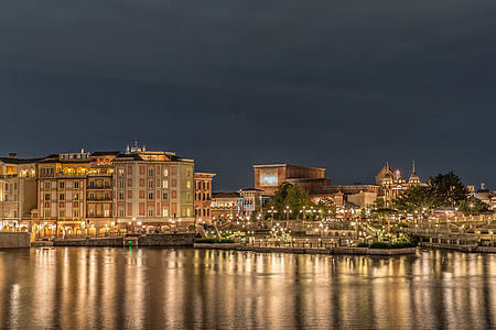 city building during nighttime thumbnail
