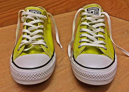 pair of yellow-and-white Converse All-Star low-tops thumbnail