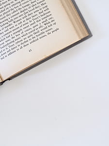 Beige Book Page on White Surface thumbnail