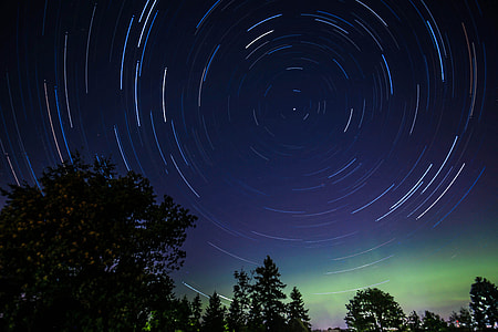 time lapse photo of star trail photo during nighttime thumbnail
