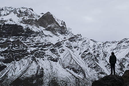 mountain alps with silhouette of man thumbnail