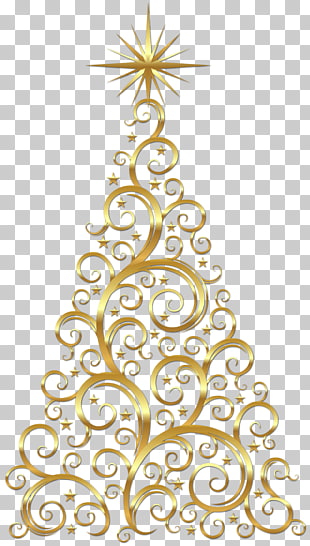 Transparent Gold Deco Christmas Tree , gold-colored Christmas tree PNG clipart