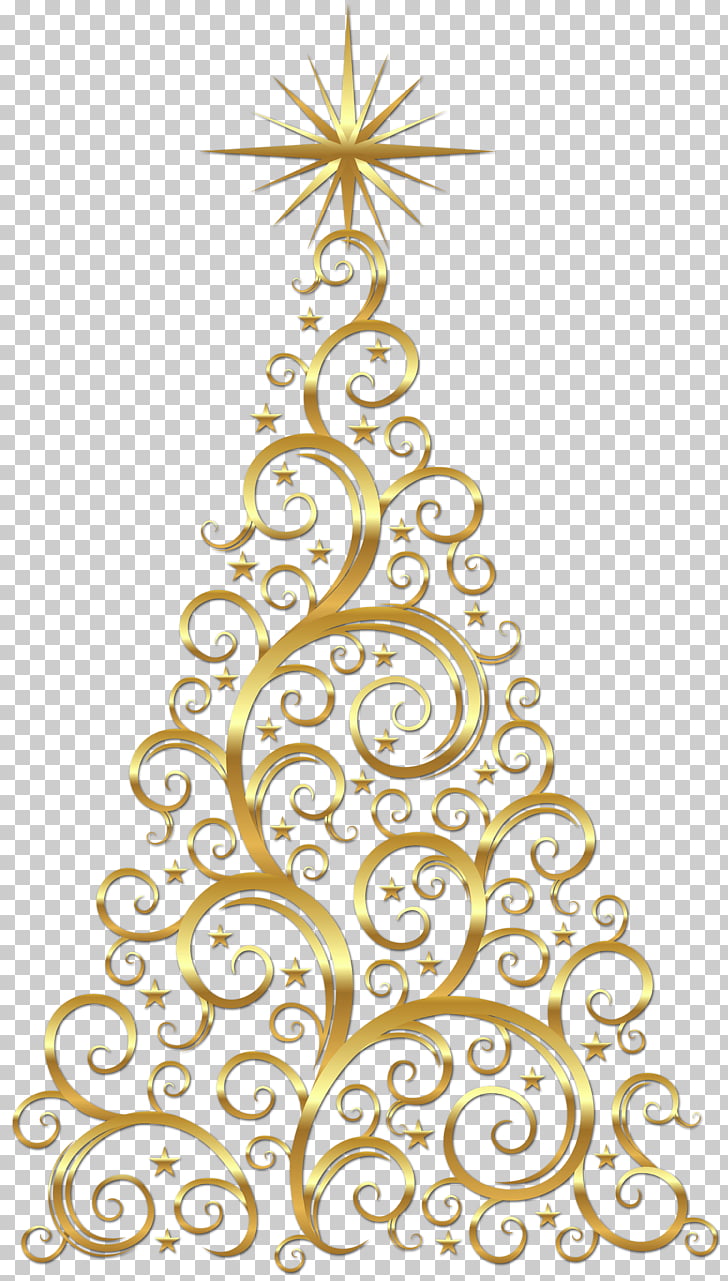Transparent Gold Deco Christmas Tree , gold-colored Christmas tree PNG clipart