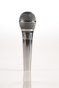 gray wireless dynamic microphone against white background thumbnail