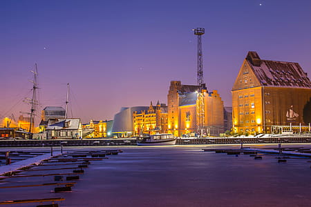 Landscape Photography of White Buildings during Golden Hour thumbnail