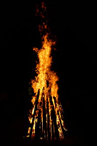 bonfire during night thumbnail