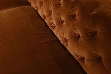 Orange velvet couch thumbnail