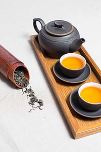 black teapot beside teacup on saucer thumbnail