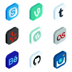 Social Media svg vector icon sets