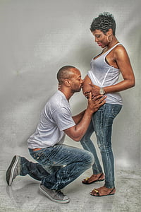 man kissing woman baby bump illustration thumbnail