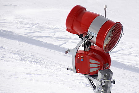 red and gray metal post light in snow field thumbnail