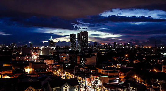 Aerial Photo of City during Night Time thumbnail