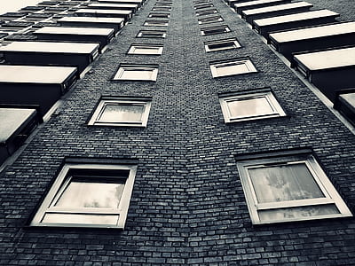 black-and-white, building, bricks, architecture thumbnail