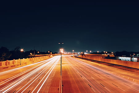 road, traffic, lights, night thumbnail