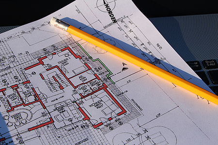 yellow pencil on blueprint paper thumbnail