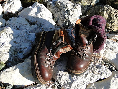 pair of brown lace-up dress boots thumbnail