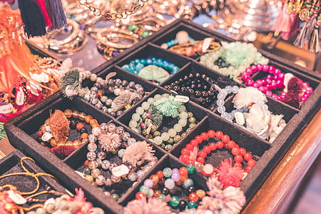focus photography of beaded accessory collection thumbnail