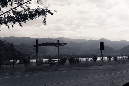 photography of empty road near body of water at daytime thumbnail