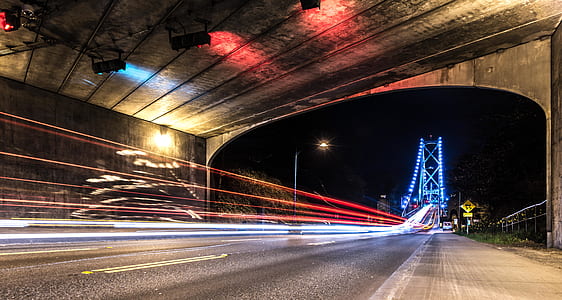 light, road, vehicles, night thumbnail