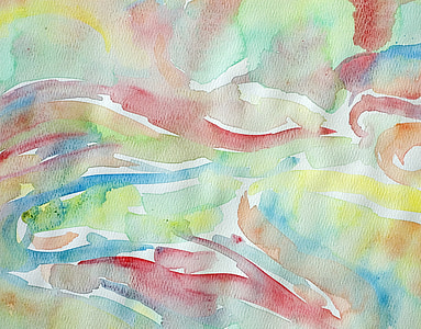 closeup photo of red, green, and yellow abstract painting thumbnail
