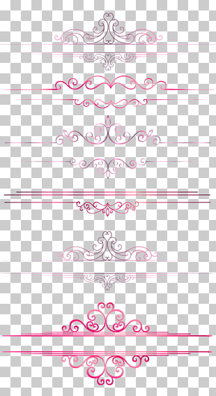 European pattern border line dividing line columns, pink border lines PNG clipart