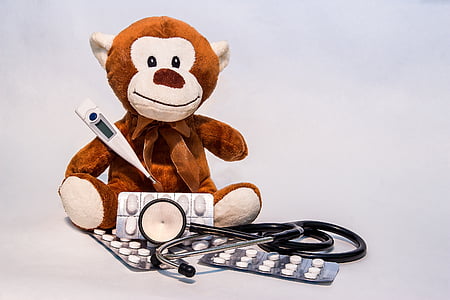 brown monkey plush toy with assorted medical kit thumbnail