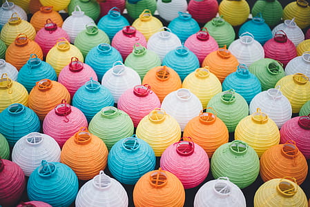assorted-color paper lanterns thumbnail