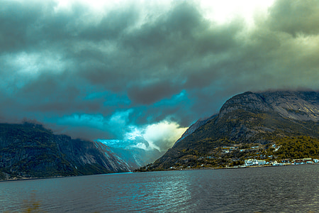 mountains under blue clouds thumbnail