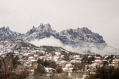 aerial view foggy mountain photo thumbnail