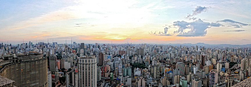 bird's eye view of the city during sunrise thumbnail